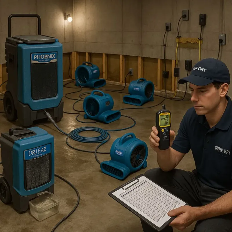 Structural Drying and Dehumidification process in White Center, WA